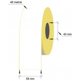 Lipni ištisinė etiketė svarstyklėms, 58mmx46m/40mm, Thermal Eco, baltos sp.