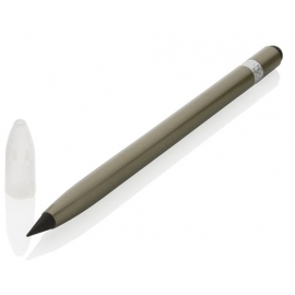 Grafitinis pieštukas XD COLLECTION, rašymo ilgis 20 000 metrų, su trintuku, žalios sp. aliuminio korpusas