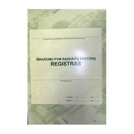 Išrašomų PVM sąskaitų-faktūrų registras A4, vertikalus, 48 lapų perrištas