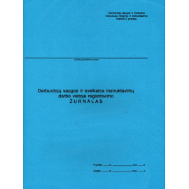 Darbuotojų saugos ir sveikatos instruktavimų darbo vietoje registravimo žurnalas A4, vertikalus, 22 lapai