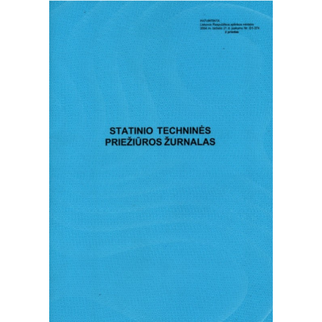 Statinio techninės priežiūros žurnalas A4, vertikalus, 14 lapų 2 priedas