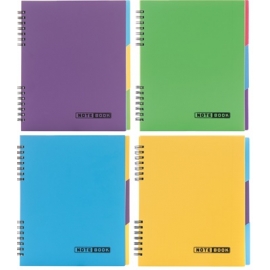 Bloknotas NOTEBOOK, EconoMix, B5, langeliais, 120 lapų, 60gsm, su spirale šone, plastikinis viršelis