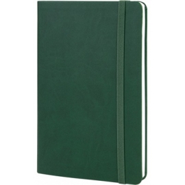 Užrašų knyga VIVELLA, Optima, A5, 128 lapai, linija, 70gsm, su skirtuku ir gumele, minkštas žalios sp. dirbt. odos viršelis