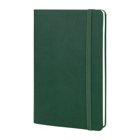 Užrašų knyga VIVELLA, Optima, A5, 128 lapai, linija, 70gsm, su skirtuku ir gumele, minkštas žalios sp. dirbt. odos viršelis