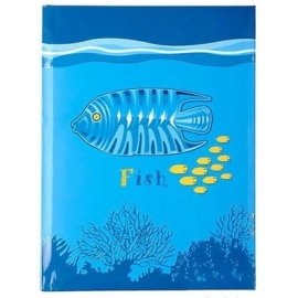 Užrašų knyga FISH, Optima, A6, langeliais, 80 lapų, 65gsm