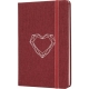 Užrašų knyga HEART, Optima, A5, 128 lapai, 70gsm, langeliais, su skirtuku, vokeliu ir gumele, vyšninės sp.