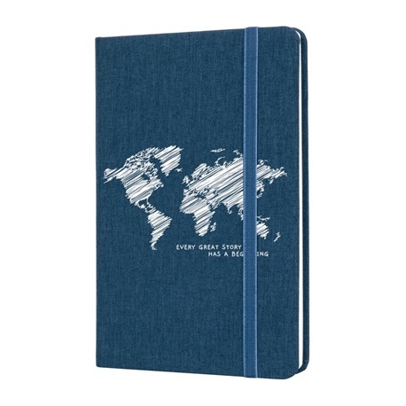 Užrašų knyga MAP, Optima, A5, 128 lapai, 70gsm, langeliais, su skirtuku, vokeliu ir gumele, t. mėlynos sp.