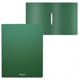 Plastikinis segtuvas MATT CLASSIC, ErichKrause, A4, 400mkr, 24mm, su 2-iem žiedais, žalios sp.