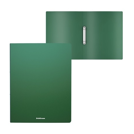 Plastikinis segtuvas MATT CLASSIC, ErichKrause, A4, 400mkr, 24mm, su 2-iem žiedais, žalios sp.
