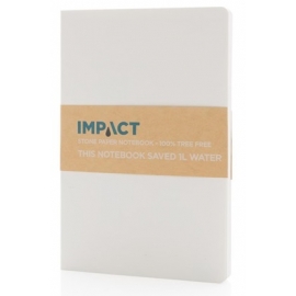 Užrašų knyga IMPACT, XD COLLECTION, A5, 60 lapų, 58gsm, linija, akmens dulkių popierius, minkštas baltos sp. viršelis