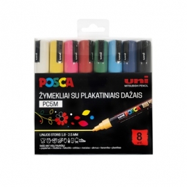 Žymeklis Uni Posca PC-5M, 8vnt.