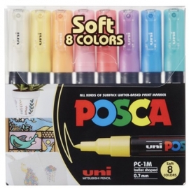 Markerių rinkinys POSCA PC-1M SOFT Color, 8 vnt.