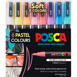 Markerių rinkinys POSCA PC-3M SOFT Color, 8 vnt.